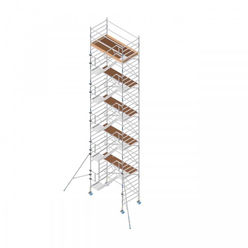 ASC Treppengerüst Deluxe, 200 cm, 135er Rahmen, Treppengeländer doppelseitig innen und außen, Zugang seitlich