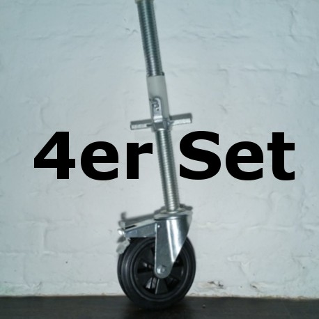 ASC Rad + Alu Spindel im 4er-Sparset, DR RUBBER 275 kg (gummiert)